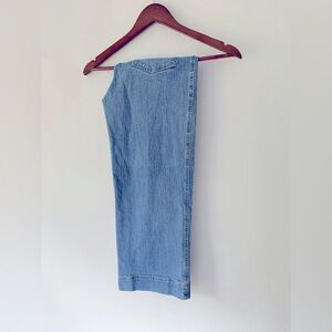 Fitted wide leg jeans pale blue